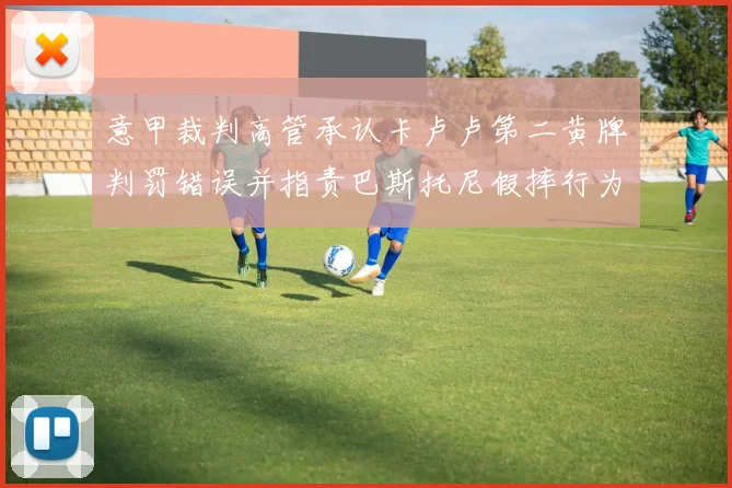 意甲裁判高管承认卡卢卢第二黄牌判罚错误并指责巴斯托尼假摔行为