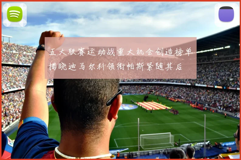 五大联赛运动战重大机会创造榜单揭晓迪马尔科领衔帕斯紧随其后